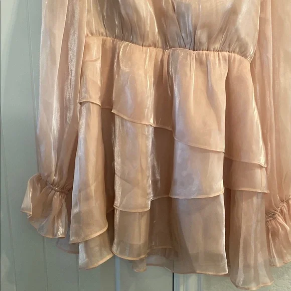 MAJORELLE Blush Layered Chiffon Tiered Dress, M - Picture 4 of 6